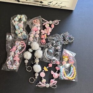 Beaded iPhone or bag charms set of 9